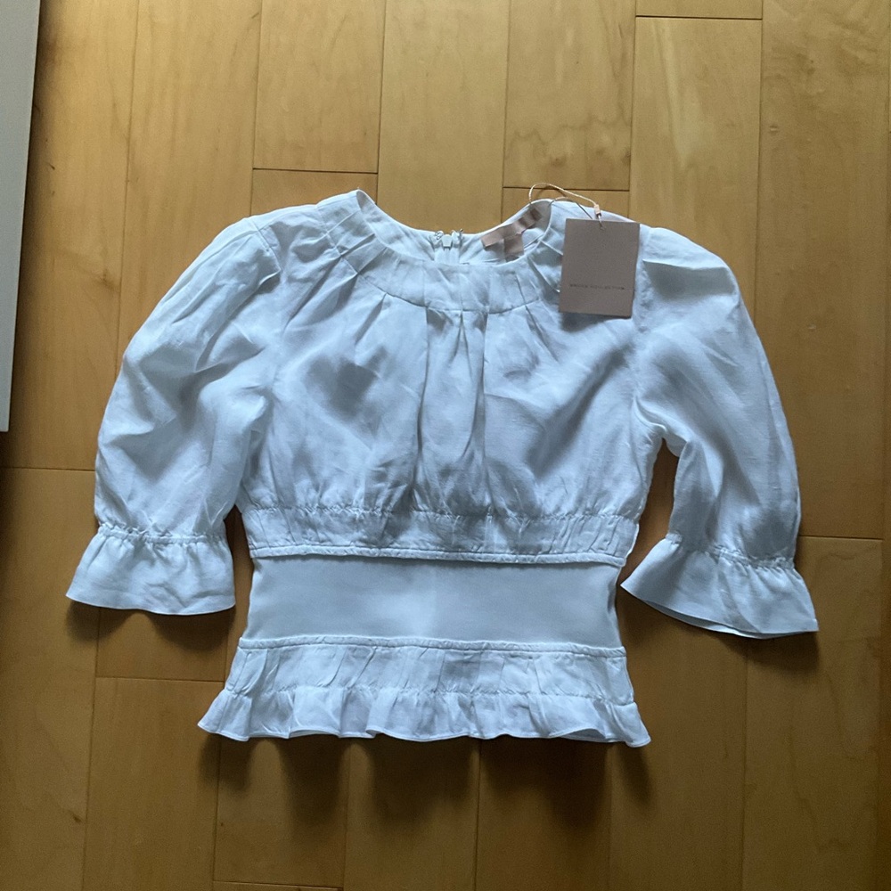 BROCK COLLECTION Chic White Blouse with Ruffle Details